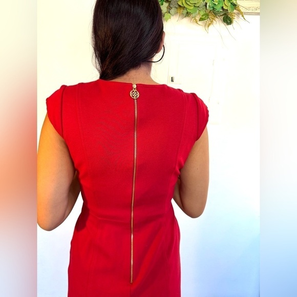 Size 4 Antonia Melani lined short sleeve cap sleeve zip up dress with pockets - Picture 5 of 16